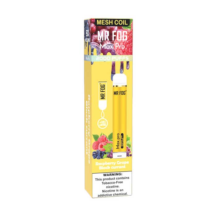 MR FOG MAX PRO 2000 PUFFS Raspberry Grape Black Currant